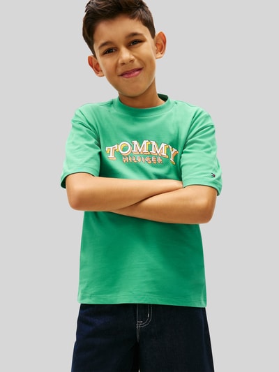 Tommy Hilfiger Kids regular fit T-shirt van puur katoen Groen - 4