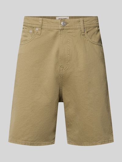 Produktfoto, Bermudas im 5-Pocket-Design Modell 'TONY ORIGINAL' von Jack & Jones z bawełny, krój straight fit, kolor beżowy, szerokość w rozmiarze M 42 cm, długość nogawki 20 cm