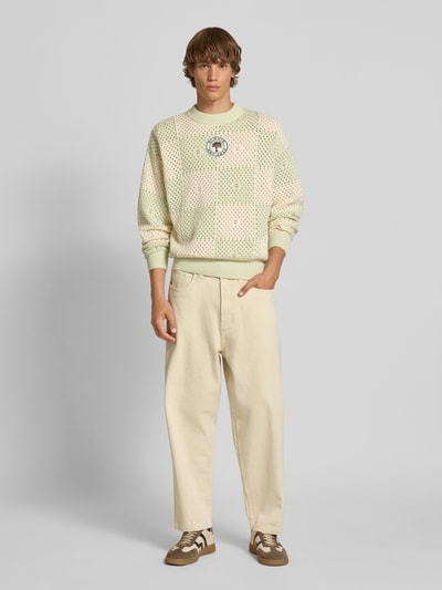 BLKVIS Gebreide pullover met ajourpatroon Offwhite - 1