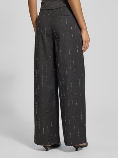 Gestuz Stoffhose mit Ziersteinbesatz Modell 'adira' Dunkelgrau Melange 5