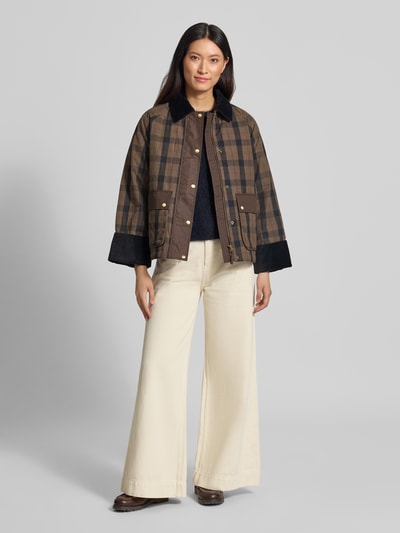 GANT Regular Fit Hemdjacke mit Allover-Muster Taupe 1