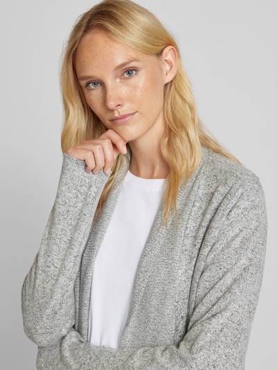 Tom Tailor Loose Fit Cardigan mit geripptem Umlegekragen Hellgrau Melange 3