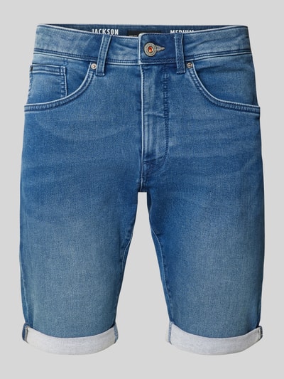 Petrol Slim Fit Jeansshorts im 5-Pocket-Design Jeansblau 2