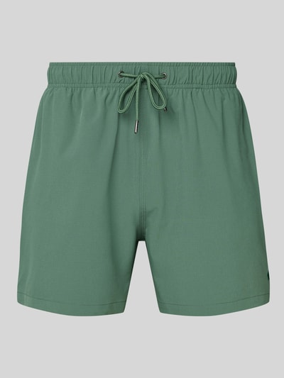 MCNEAL Relaxed Fit Badeshorts mit Strukturmuster Dunkelgruen 1