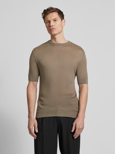 Emporio Armani T-Shirt mit Strukturmuster Taupe 4