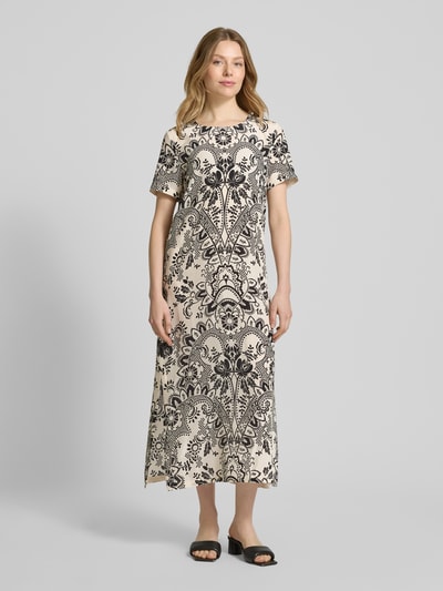 Weekend Max Mara Zijden jurk met ronde hals, model 'VELA' Offwhite - 4