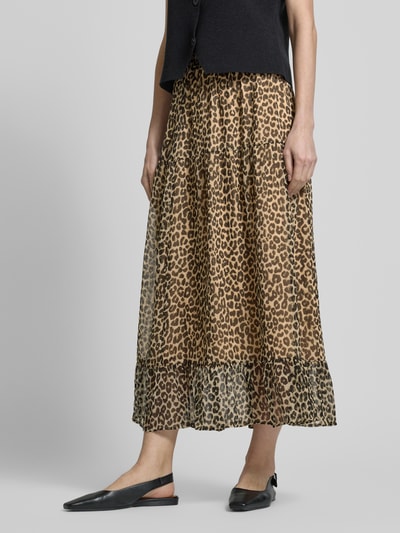 Vero Moda Ausgestellter Maxi-Rock mit Allover-Muster Modell 'SMILLA' Sand 4