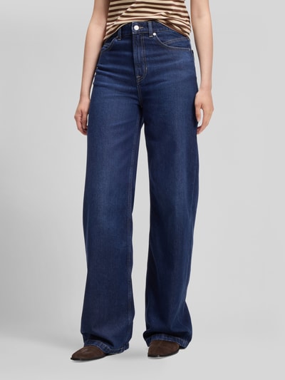 BOSS Orange Wide & Loose Fit Jeans aus Baumwoll-Lyocell-Mix Modell 'MARLENE' Dunkelblau 4