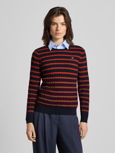 Gant Strickpullover mit gerippten Abschlüssen Rostrot 4