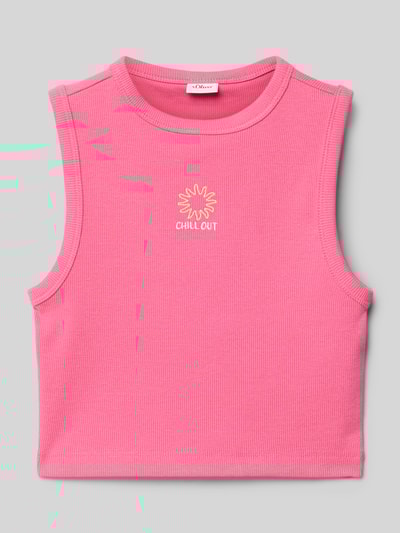 s.Oliver RED LABEL Slim Fit Top mit Baumwollanteil Pink 1