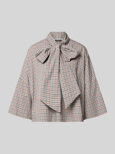 Produktfoto, oversized blouse met korte mouwen van katoen model 'KEFIR' van Essentiel Antwerp in geruit patroon, Dames Kurzarmbluse