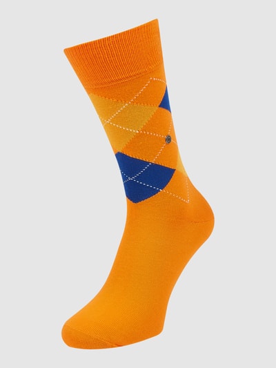 Burlington Socken mit Argyle-Muster Modell 'King' Orange 1
