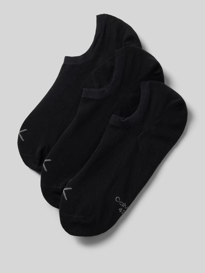 Produktfoto, schwarze Socken aus Baumwoll-Mix Modell 'FOOTIE' von CK Calvin Klein, Herren Socken, dreier Set, glatte Struktur