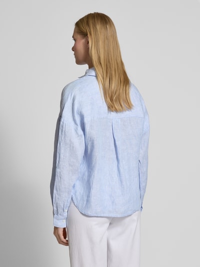 Christian Berg Woman Regular fit linnen blouse met borstzak Blauw - 5