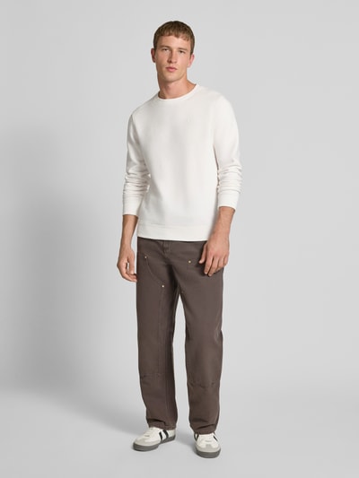 Blend Sweatshirt met ronde hals en logo Offwhite - 1