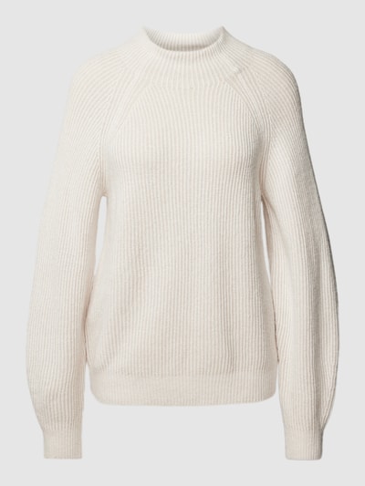 Tom Tailor Strickpullover mit Lanawoll-Anteil und Rippenstruktur Offwhite 2