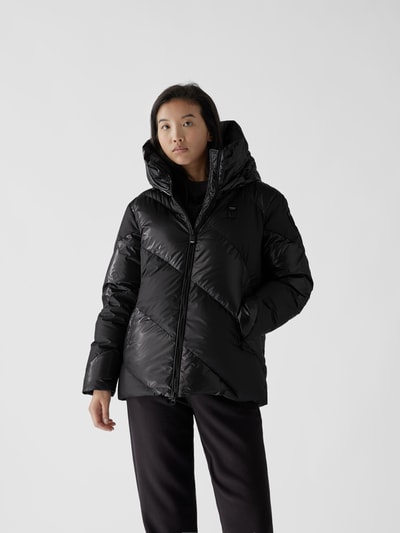 Blauer USA Daunenjacke in Stepp-Optik Schwarz 4