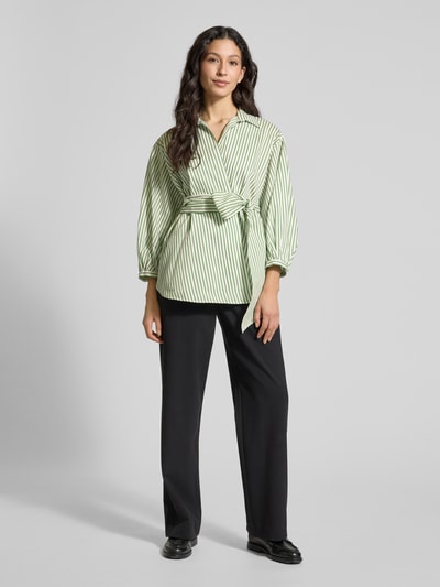 Weekend Max Mara Relaxed Fit Wickelbluse aus Baumwoll-Seiden-Mix Modell 'CECI' Gruen 1