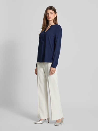 Christian Berg Woman Blusenshirt aus Viskose mit V-Ausschnitt Dunkelblau 1