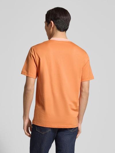 Lacoste męski t-shirt o kroju regular fit z czystej bawełny Pomarańczowy 4