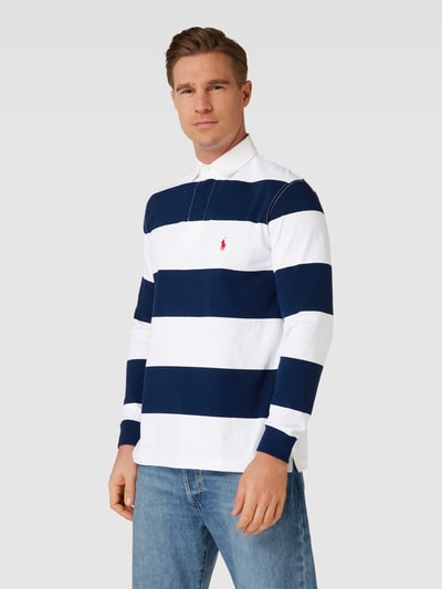 Polo Ralph Lauren Poloshirt mit Label-Stitching Modell 'RUGBY' Marineblau 4