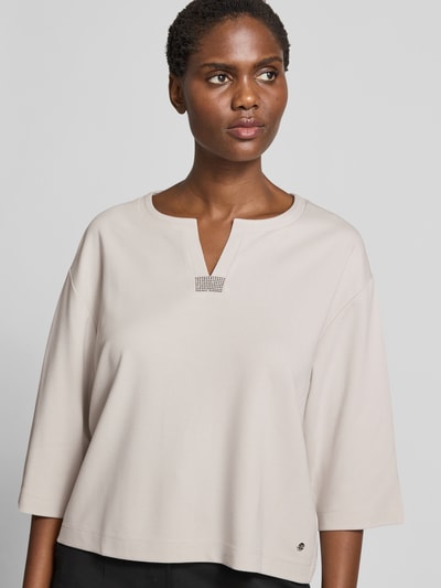 monari Sweatshirt met strass-steentjes Beige - 3