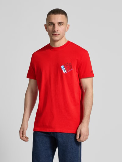 Tommy Jeans Regular Fit T-Shirt aus reiner Baumwolle Rot 4
