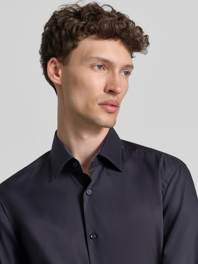BOSS Slim Fit Businesshemd aus reiner Baumwolle Modell 'HANK' Marine 3