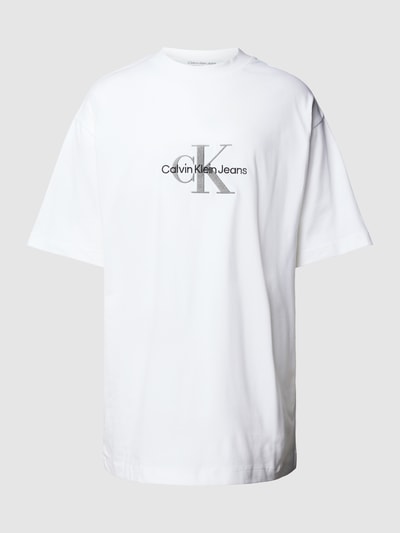 Calvin Klein Jeans Oversized T-Shirt mit Label-Stitching Weiss 2