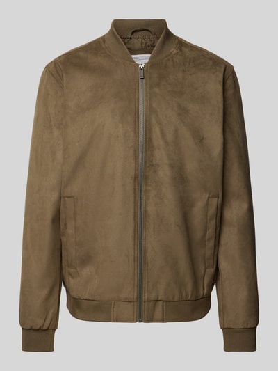 Only & Sons Bomberjacke in Leder-Optik Modell 'LUCAS' Oliv 2