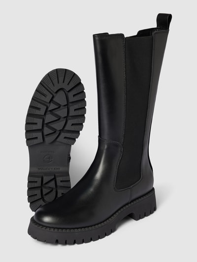 Tamaris Chelsea boots van leer in effen design Zwart - 4