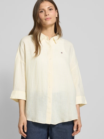 Tommy Hilfiger Relaxed Fit Bluse aus reinem Leinen Hellgelb 3