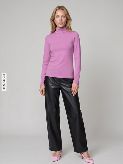 Marc O'Polo DENIM Regular Fit Langarmshirt aus Baumwoll-Mix Fuchsia 1