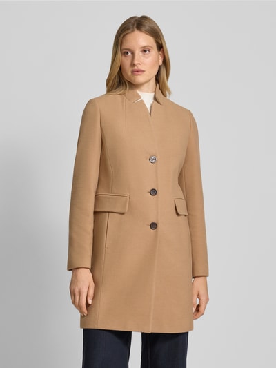 comma Regular fit lange jas met viscose Camel - 4