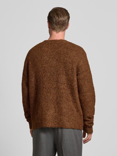 WOODBIRD Strickpullover mit Rundhalsausschnitt Modell 'Kurt' Dunkelbraun 5