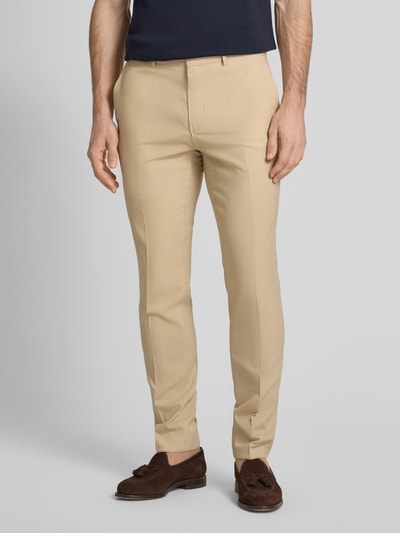 HUGO Slim Fit Anzughose mit Bundfalten Modell 'Hesten232X' Beige 4