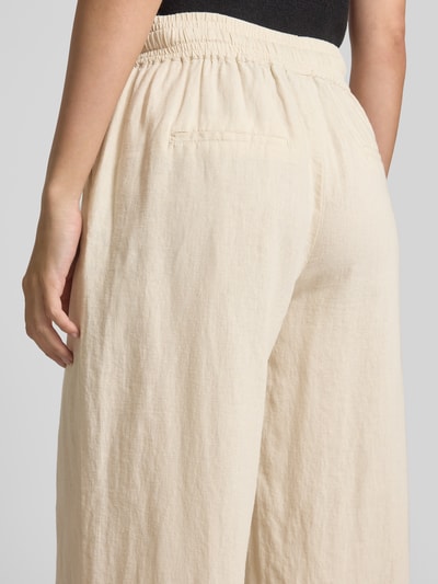 Soyaconcept Straight Leg Leinenhose mit Tunnelzug Modell 'Ina' Sand 3