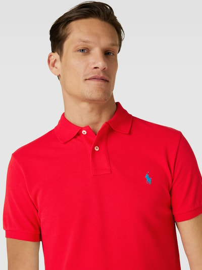 Polo Ralph Lauren Slim fit poloshirt met labelstitching Rood - 3