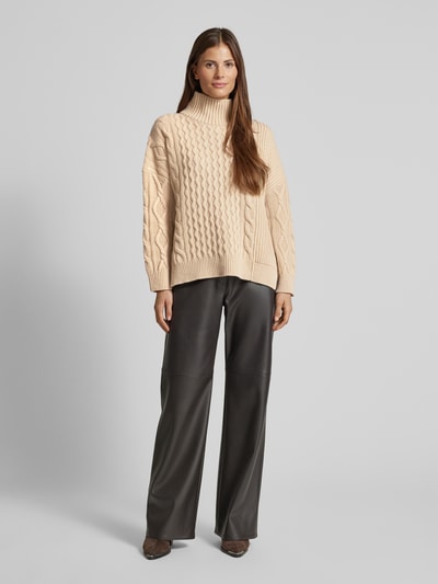 Weekend Max Mara Oversized gebreide pullover met col, model 'VENETO' Zand - 1