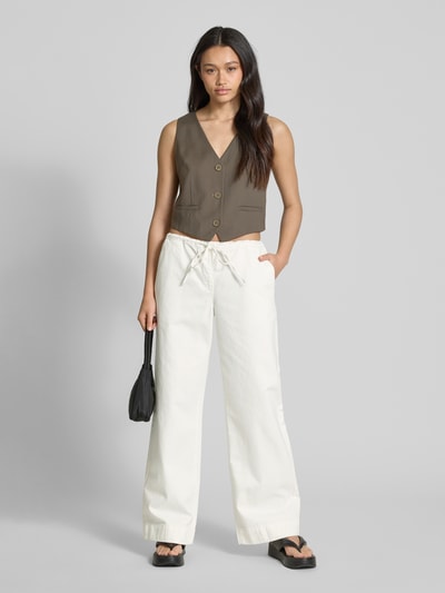 EDITED Jeans mit elastischem Bund Weiss 1