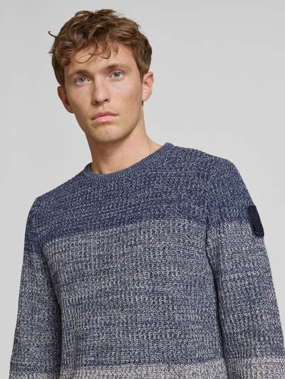 PME Legend Strickpullover mit gerippten Abschlüssen Marine 3