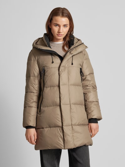 WITHBLACK Steppjacke mit Reißverschlusstaschen Taupe 4