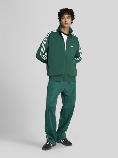 adidas Originals Relaxed Fit Sweatjacke mit Logo-Stitching Modell 'FIREBIRD' Dunkelgruen 1