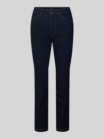 Produktfoto, donkerblauwe Skinny Fit Jeans in verkorte pasvorm Modell 'DREAM CHIC' van MAC, katoenmix met stretch, vijf zakken.
