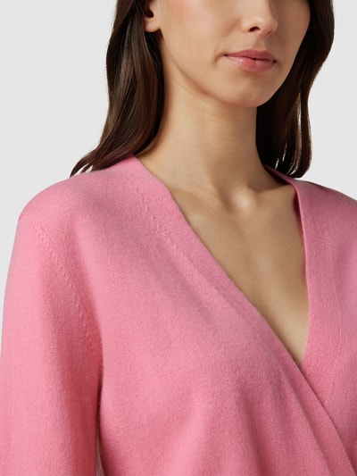 Herzensangelegenheit Gebreide pullover in wikkellook met elastische boorden Roze - 3