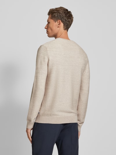 OLYMP Level Five Slim Fit Strickpullover mit Strukturmuster Offwhite 5