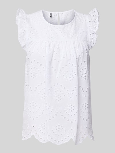 Pieces Loose fit blousetop van puur katoen, model 'VILDE' Wit - 2
