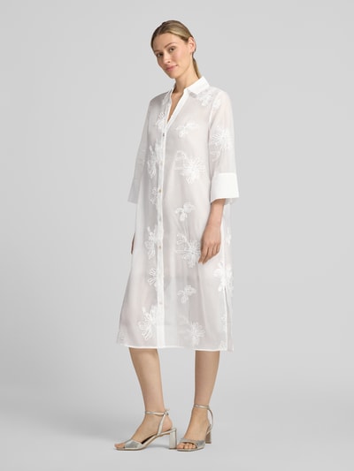 s.Oliver BLACK LABEL regular fit blouse met lange mouwen met gebloemd-stitching Offwhite - 1