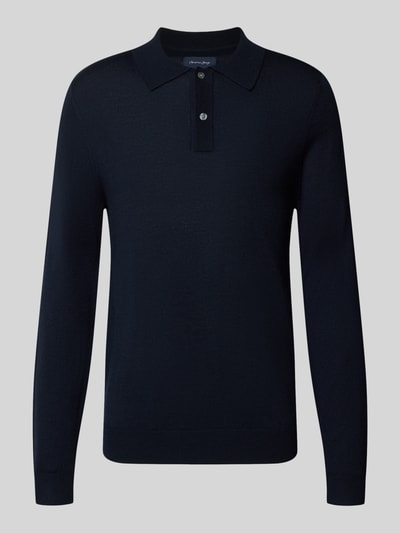 Christian Berg Men Regular Fit Poloshirt aus Woll-Mix Marine 1