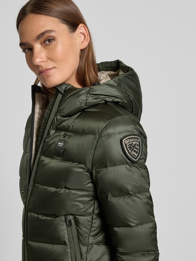 Blauer USA Kurtka puchowa z zamkiem błyskawicznym dwustronnym model ‘CHARME’ Ciemnozielony 3